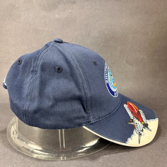 Shuttle Launch Strap Back Hat Cap Blue Kennedy Space Center Souvenir Logo Mens - Picture 5 of 13